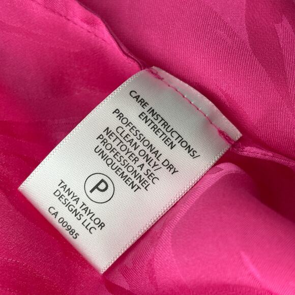 Tanya Taylor Hot Pink Amy Silk Floral Keyhole Blouse - Picture 11 of 11